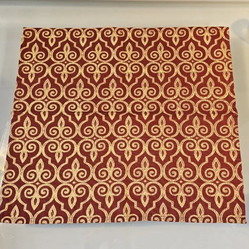 Set Of 10 Cloth Dinner Napkins Abstract Backgrounds Damask Burnt Orange Beige
